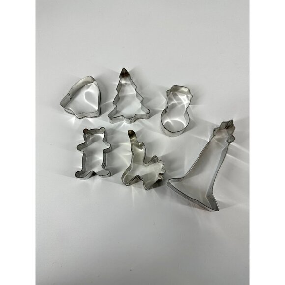 Lot of 6 Vintage Metal Cookie Cutters - Picture 1 of 3